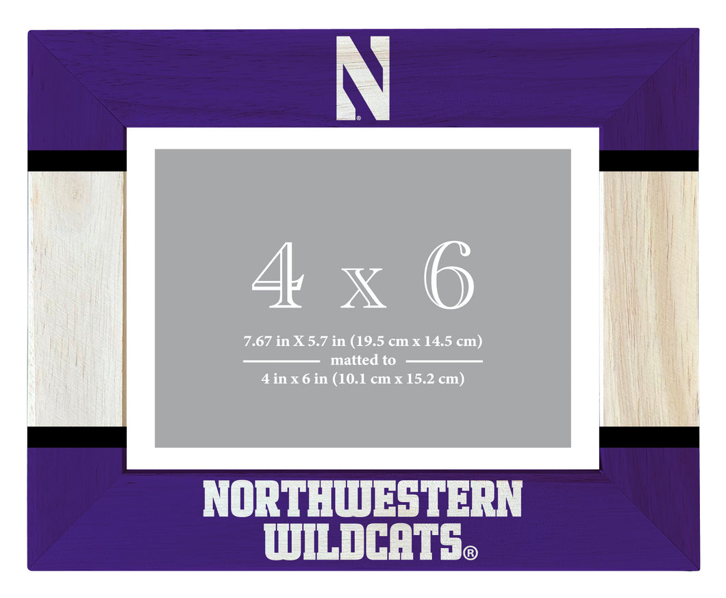 Northwestern University Wildcats Wooden Photo Frame Matted to 4 x 6 Inch
