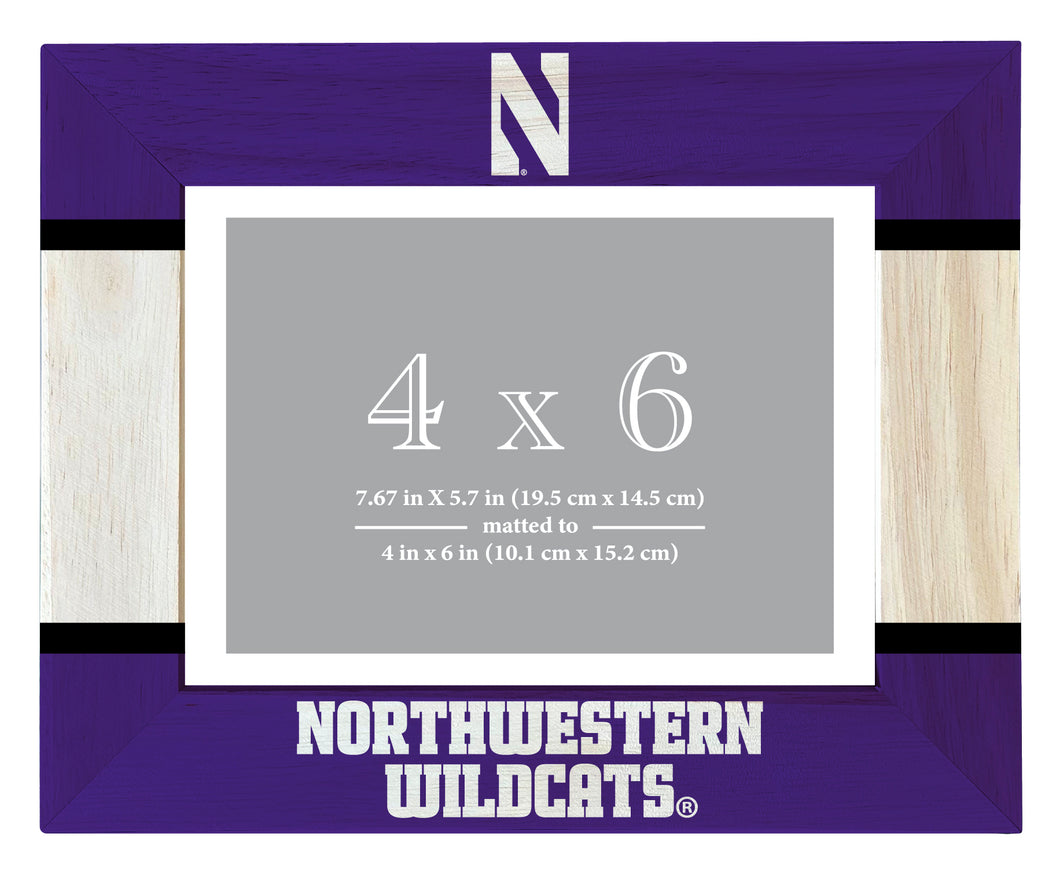 Northwestern University Wildcats Wooden Photo Frame Matted to 4 x 6 Inch