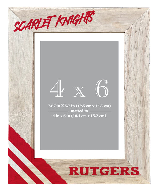 Rutgers Scarlet Knights Officially Licensed College Printed Wooden Photo Frame 4x6 – Vertical Display
