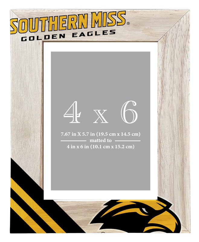 Southern Mississippi Golden Eagles Officially Licensed College Printed Wooden Photo Frame 4x6 – Vertical Display