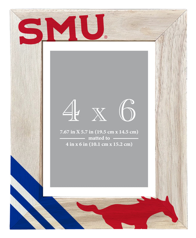 Southern Methodist University Officially Licensed College Printed Wooden Photo Frame 4x6 – Vertical Display