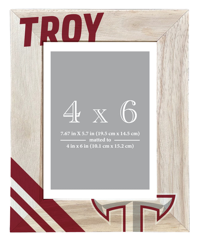 Troy University Officially Licensed College Printed Wooden Photo Frame 4x6 – Vertical Display