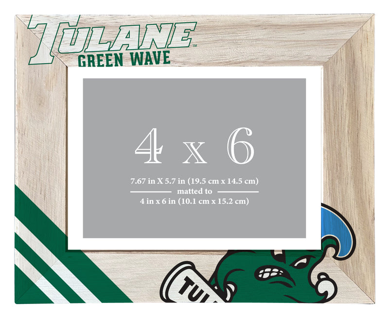 Tulane University Green Wave Officially Licensed College Printed Wooden Photo Frame 4x6 – Horizontal Display
