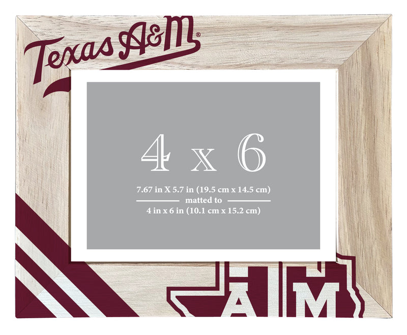 Texas A&M Aggies Officially Licensed College Printed Wooden Photo Frame 4x6 – Horizontal Display