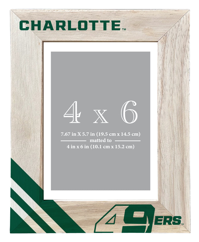 North Carolina Charlotte Forty-Niners Officially Licensed College Printed Wooden Photo Frame 4x6 – Vertical Display