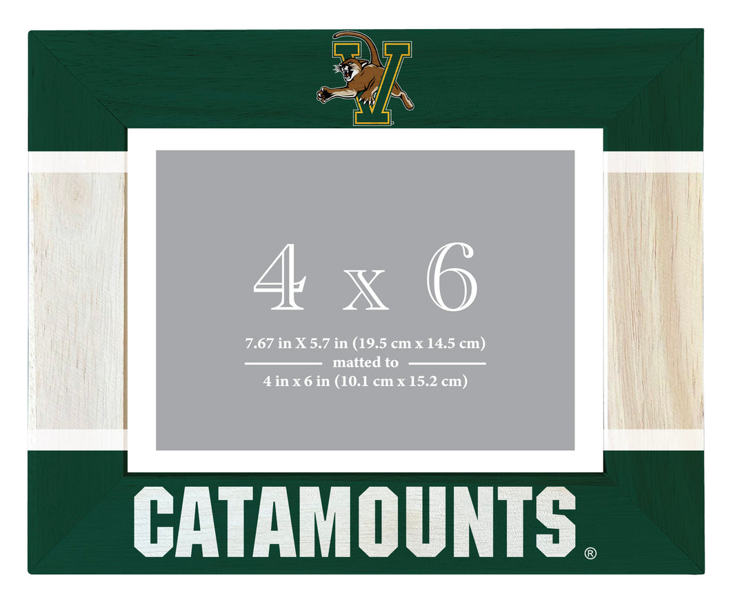 Vermont Catamounts Wooden Photo Frame Matted to 4 x 6 Inch Officially Licensed Collegiate Product 