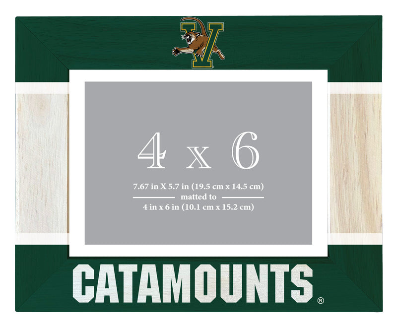 Vermont Catamounts Wooden Photo Frame - Customizable 4 x 6 Inch - Elegant Matted Display for Memories