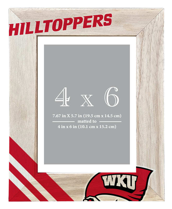 Western Kentucky Hilltoppers Officially Licensed College Printed Wooden Photo Frame 4x6 – Vertical Display
