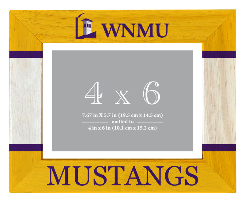 Western New Mexico University Wooden Photo Frame Matted to 4 x 6 Inch Officially Licensed Collegiate Product 