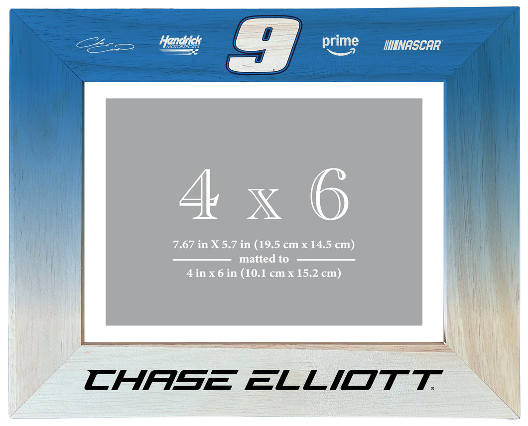 Nascar #9 Chase Elliott Wooden Photo Frame Matted to 4 x 6 Inch Officially Licensed