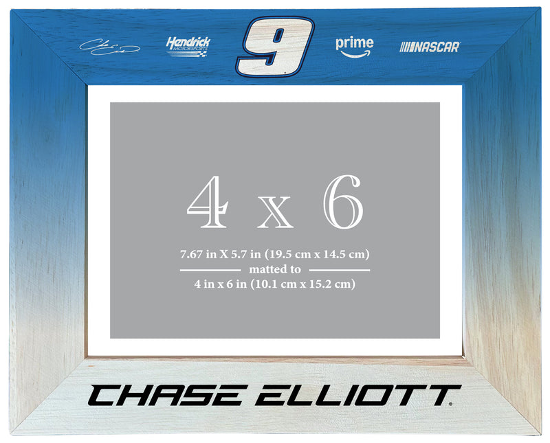 Nascar #9 Chase Elliott Wooden Photo Frame Matted to 4 x 6 Inch Officially Licensed