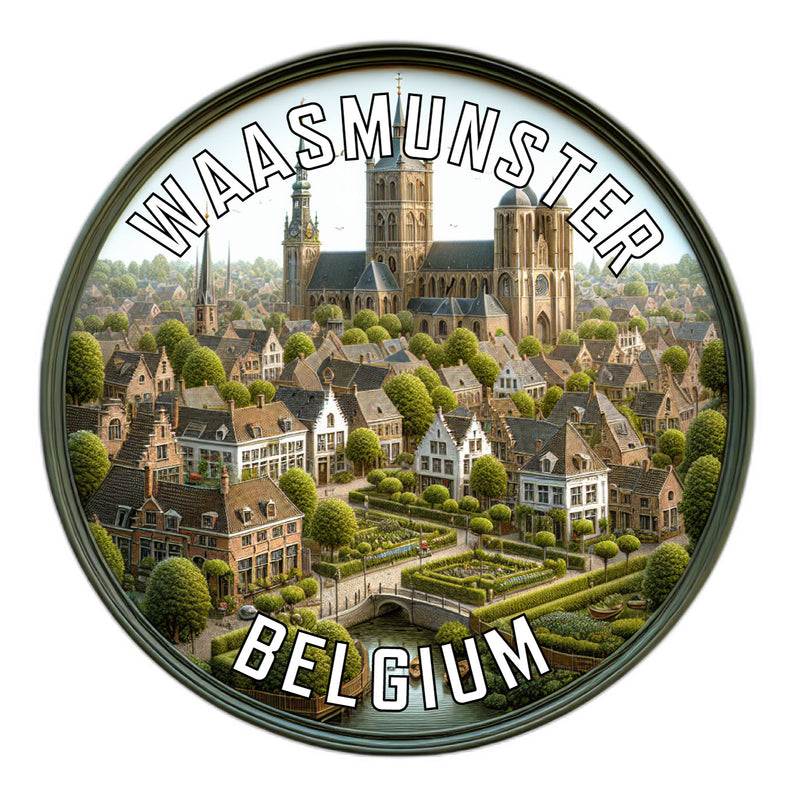 Waasmunster Belgium Souvenir Die Cut Flat Magnet 6-Inch