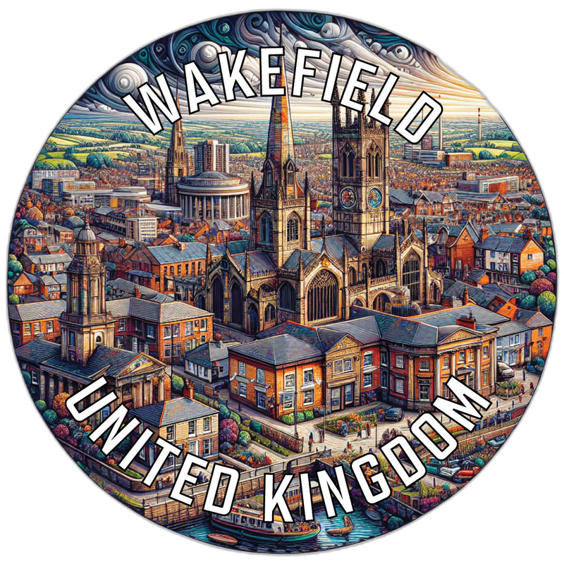 Wakefield United Kingdom Souvenir Die Cut Flat Magnet 6-Inch