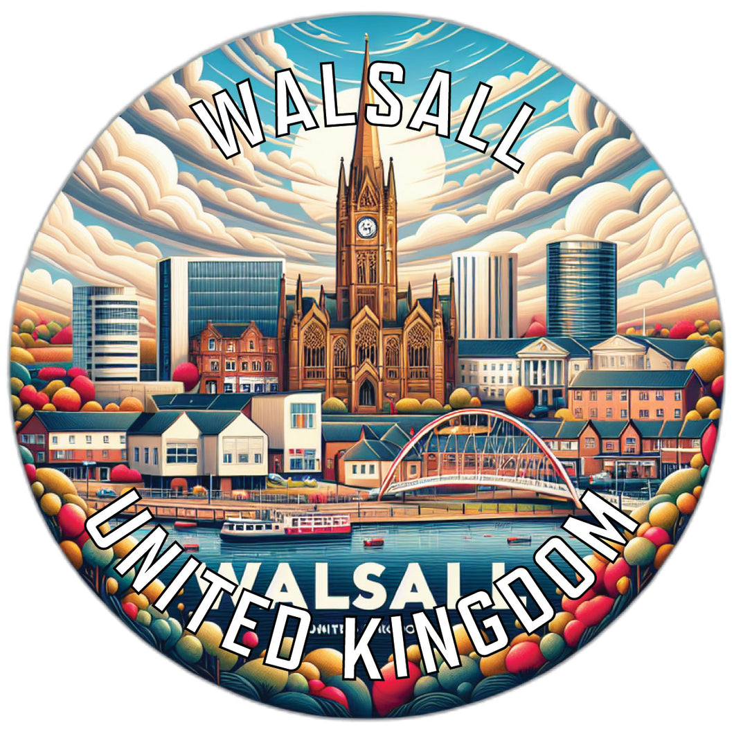 Walsall United Kingdom Souvenir Die Cut Flat Magnet 6-Inch