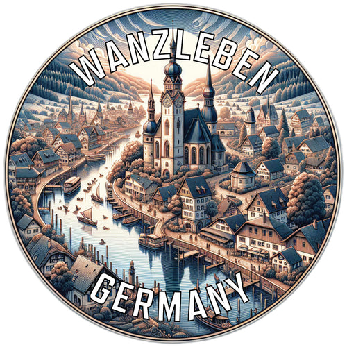 Wanzleben Germany Souvenir Die Cut Flat Magnet 3-Inch