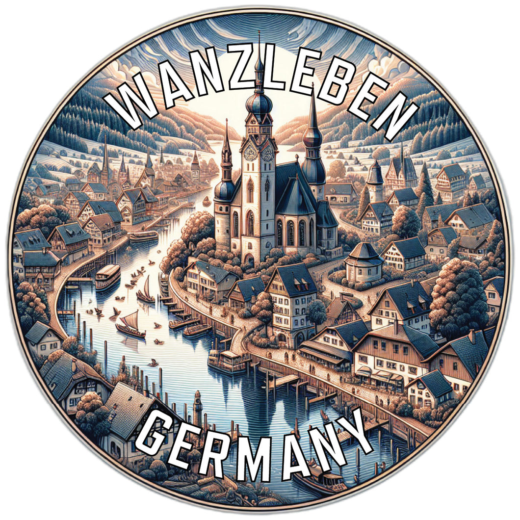 Wanzleben Germany Souvenir Die Cut Flat Magnet 3-Inch