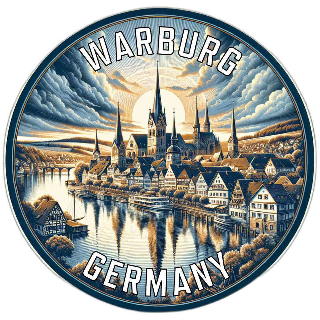 Warburg Germany Souvenir Die Cut Flat Magnet 2-Inch