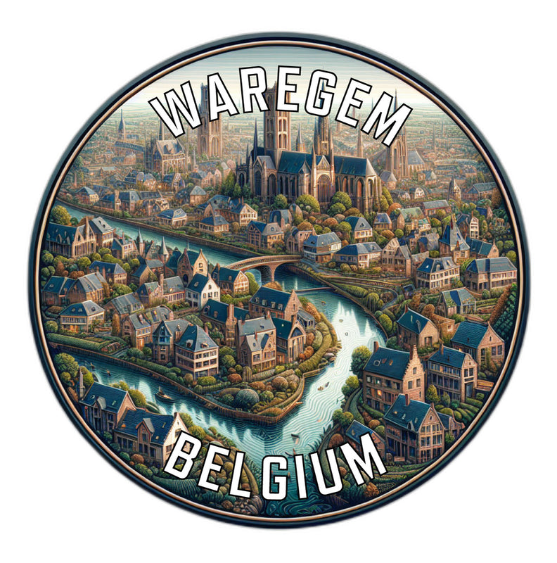 Waregem Belgium Souvenir Die Cut Flat Magnet 6-Inch
