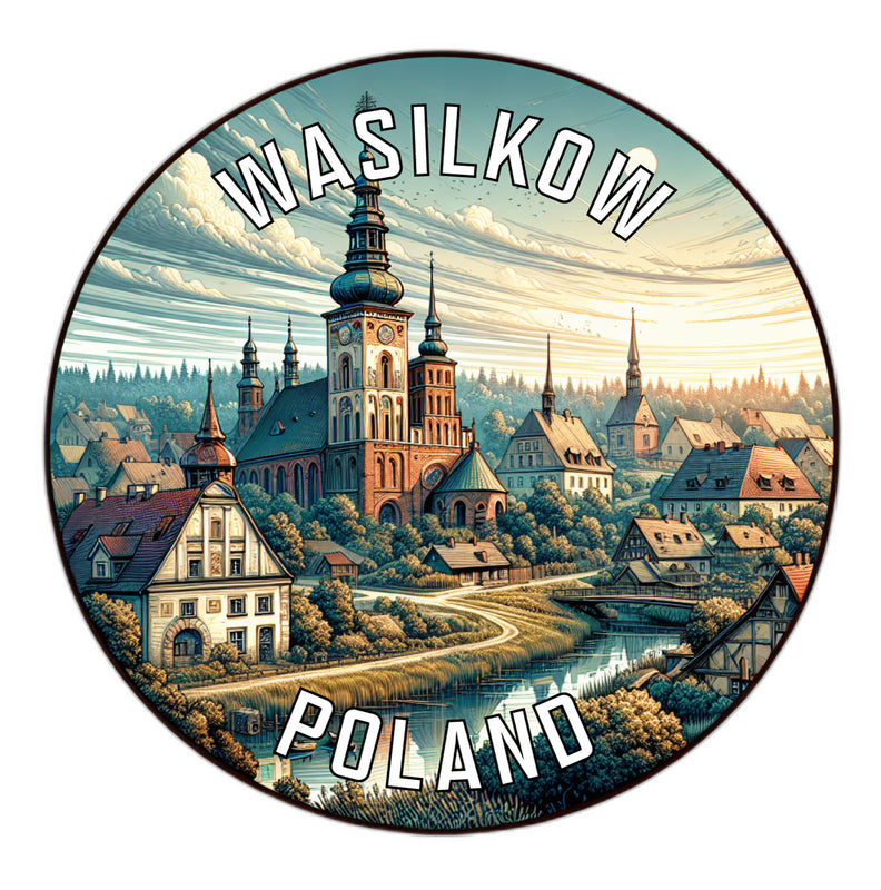 Wasilkow Poland Souvenir Die Cut Flat Magnet 2-Inch