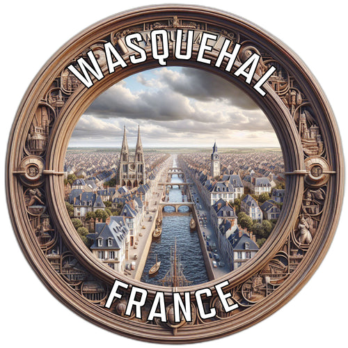 Wasquehal France Souvenir Die Cut Flat Magnet 6-Inch