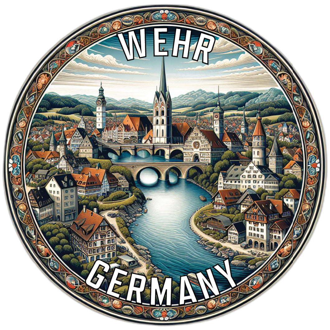 Wehr Germany Souvenir Die Cut Flat Magnet 6-Inch