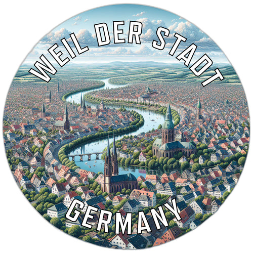 Weil der Stadt Germany Souvenir Die Cut Flat Magnet 2-Inch