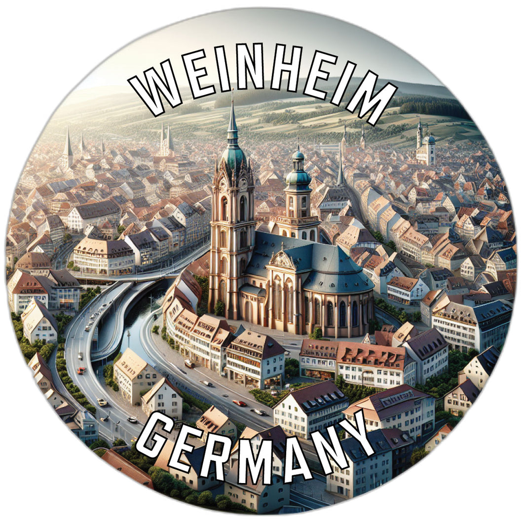 Weinheim Germany Souvenir Die Cut Flat Magnet 6-Inch