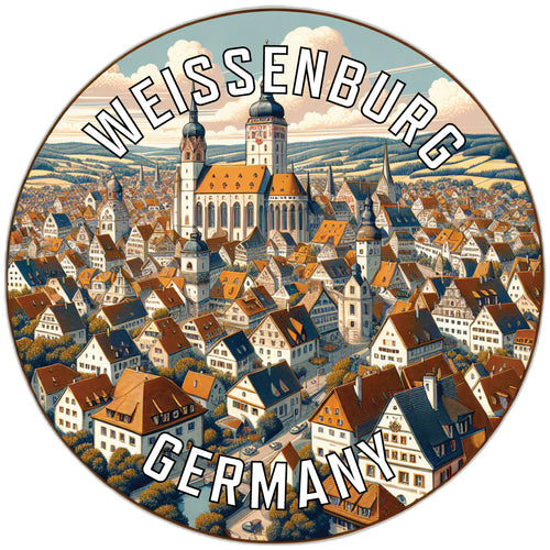 Weissenburg Germany Souvenir Die Cut Flat Magnet 2-Inch