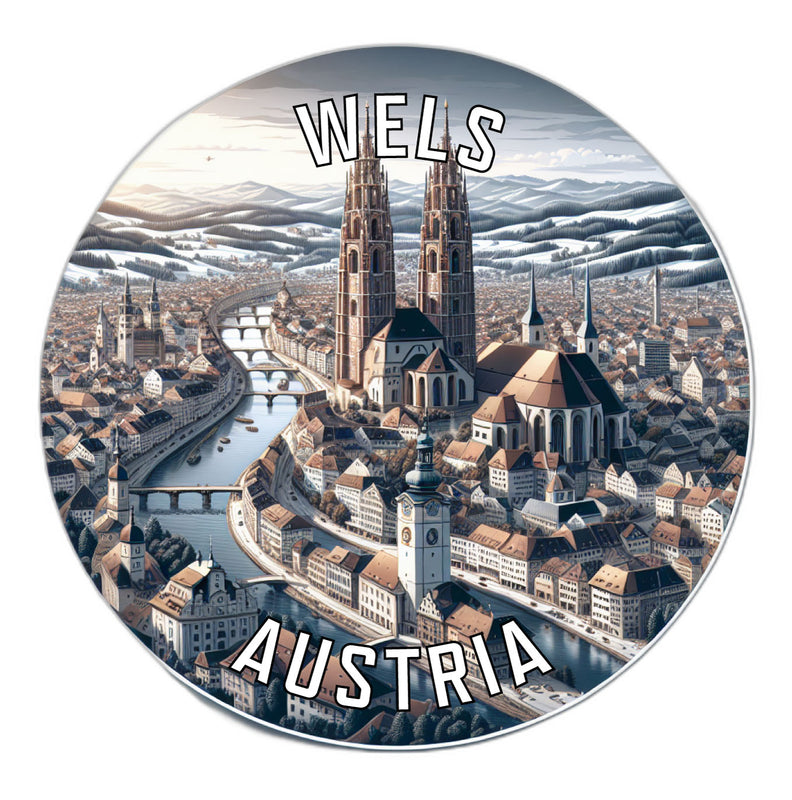 Wels Austria Souvenir Die Cut Flat Magnet 2-Inch