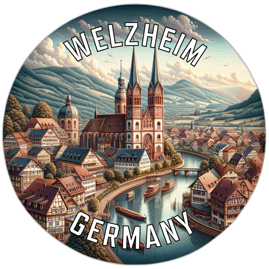 Welzheim Germany Souvenir Die Cut Flat Magnet 2-Inch