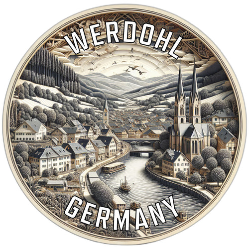 Werdohl Germany Souvenir Die Cut Flat Magnet 2-Inch