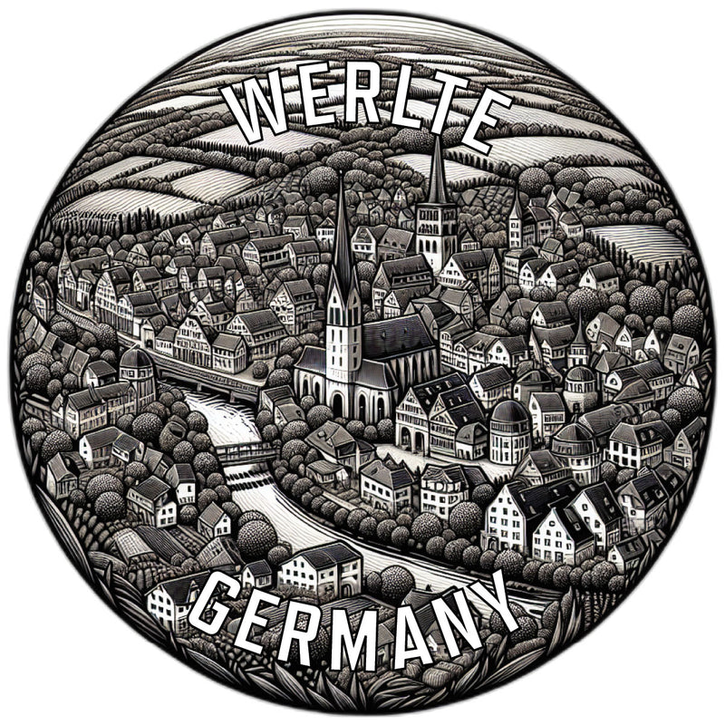 Werlte Germany Souvenir Die Cut Flat Magnet 2-Inch