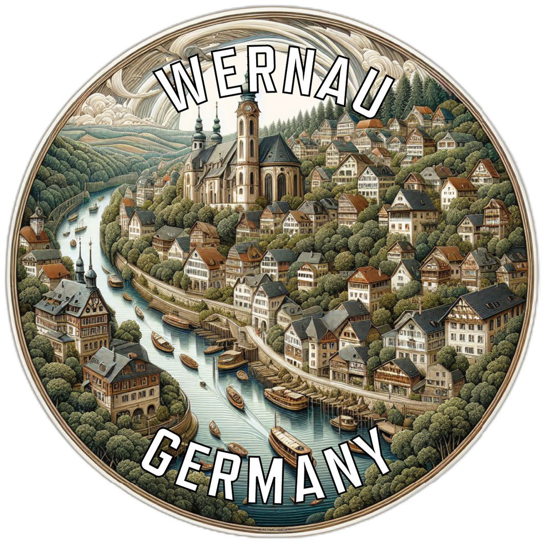 Wernau Germany Souvenir Die Cut Flat Magnet 2-Inch