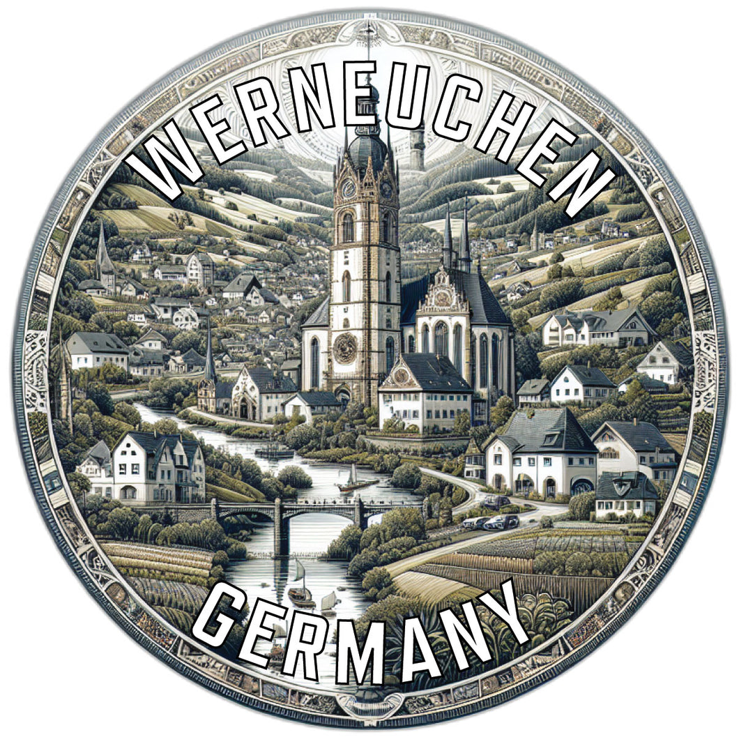 Werneuchen Germany Souvenir Die Cut Flat Magnet 2-Inch