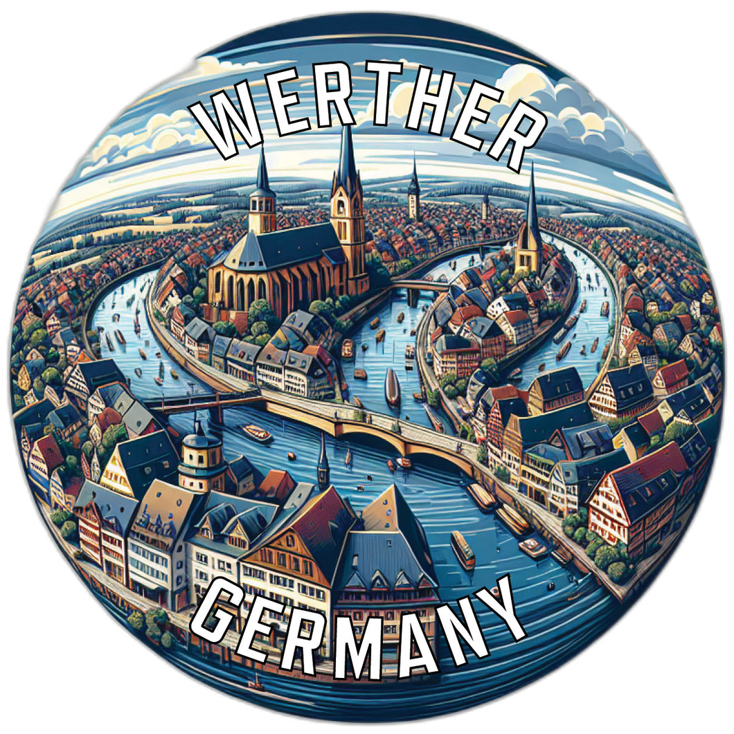 Werther Germany Souvenir Die Cut Flat Magnet 6-Inch