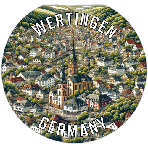 Wertingen Germany Souvenir Die Cut Flat Magnet 6-Inch