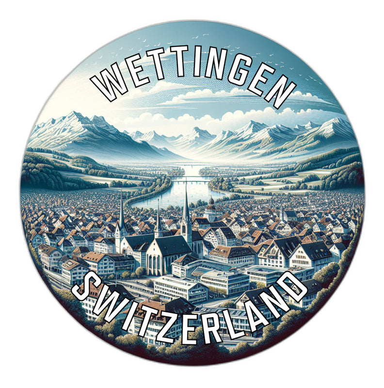 Wettingen Switzerland Souvenir Die Cut Flat Magnet 3-Inch
