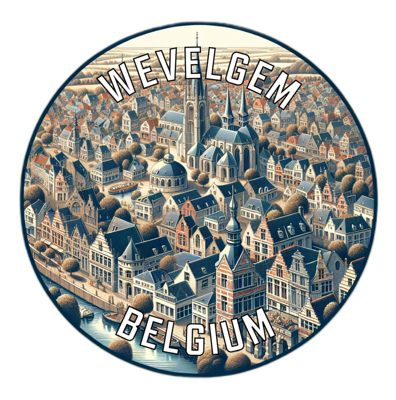 Wevelgem Belgium Souvenir Die Cut Flat Magnet 6-Inch