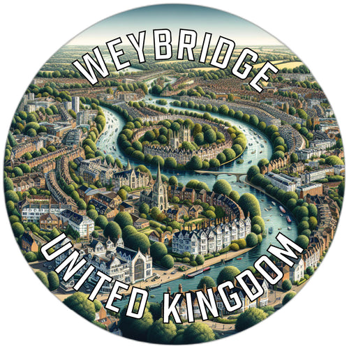 Weybridge United Kingdom Souvenir Die Cut Flat Magnet 2-Inch