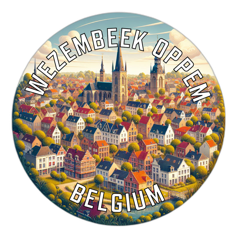 Wezembeek Oppem Belgium Souvenir Die Cut Flat Magnet 2-Inch