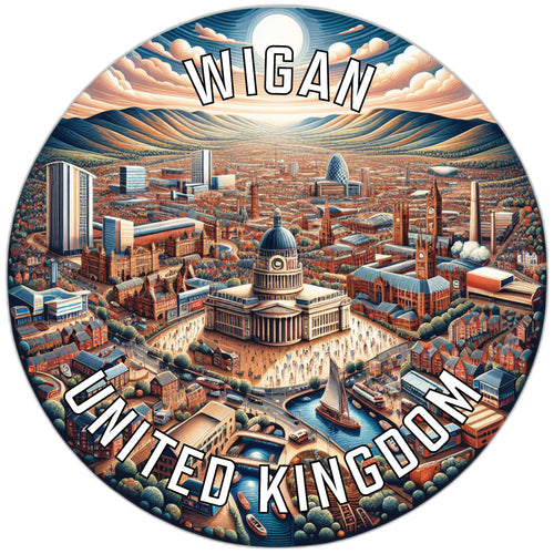 Wigan United Kingdom Souvenir Vinyl Decal Sticker 4-Inch