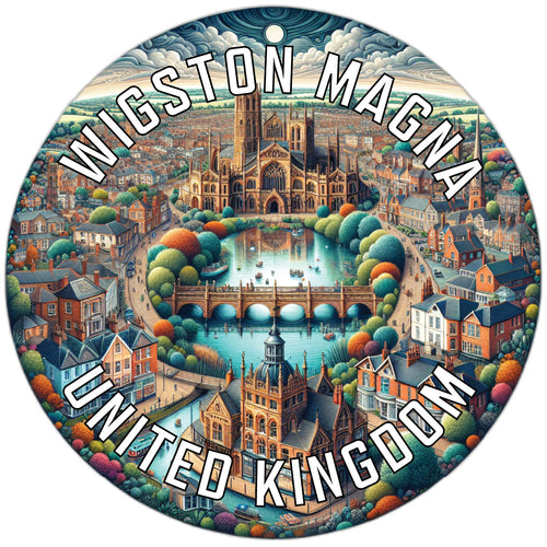 Wigston Magna United Kingdom Souvenir Die Cut Flat Magnet 2-Inch