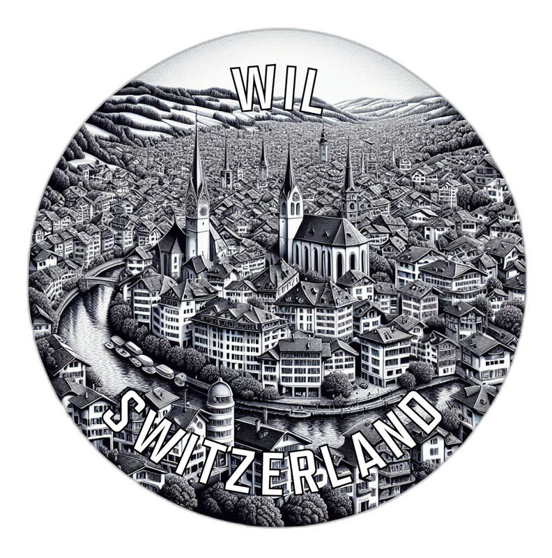 Wil Switzerland Souvenir Die Cut Flat Magnet 4-Inch