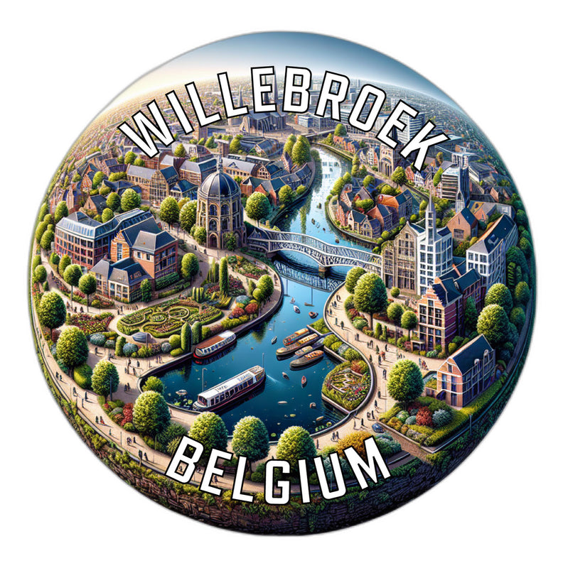 Willebroek Belgium Souvenir Die Cut Flat Magnet 4-Inch
