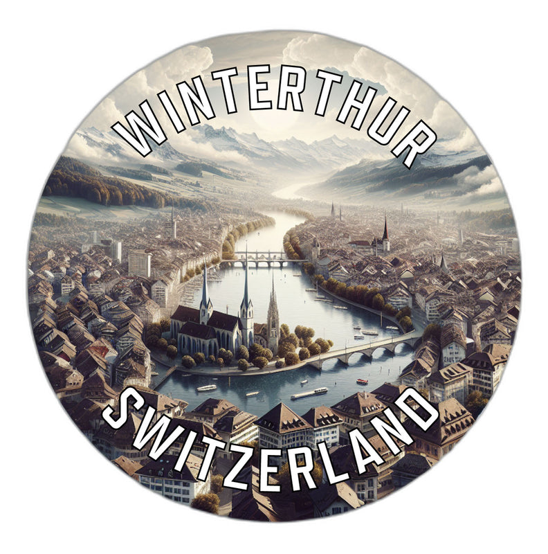 Winterthur Switzerland Souvenir Die Cut Flat Magnet 2-Inch