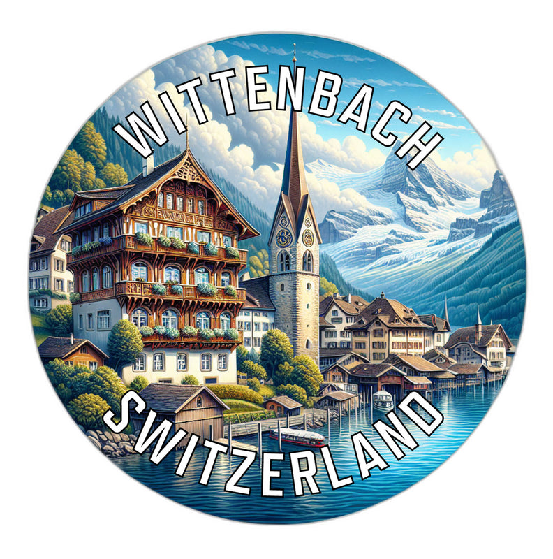 Wittenbach Switzerland Souvenir Die Cut Flat Magnet 6-Inch