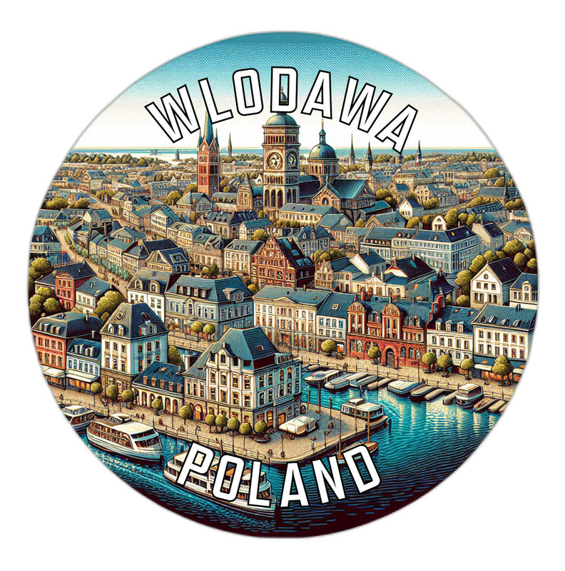 Wlodawa Poland Souvenir Die Cut Flat Magnet 6-Inch