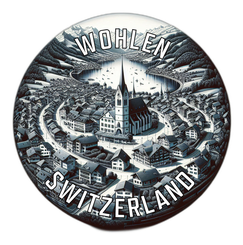 Wohlen Switzerland Souvenir Die Cut Flat Magnet 6-Inch