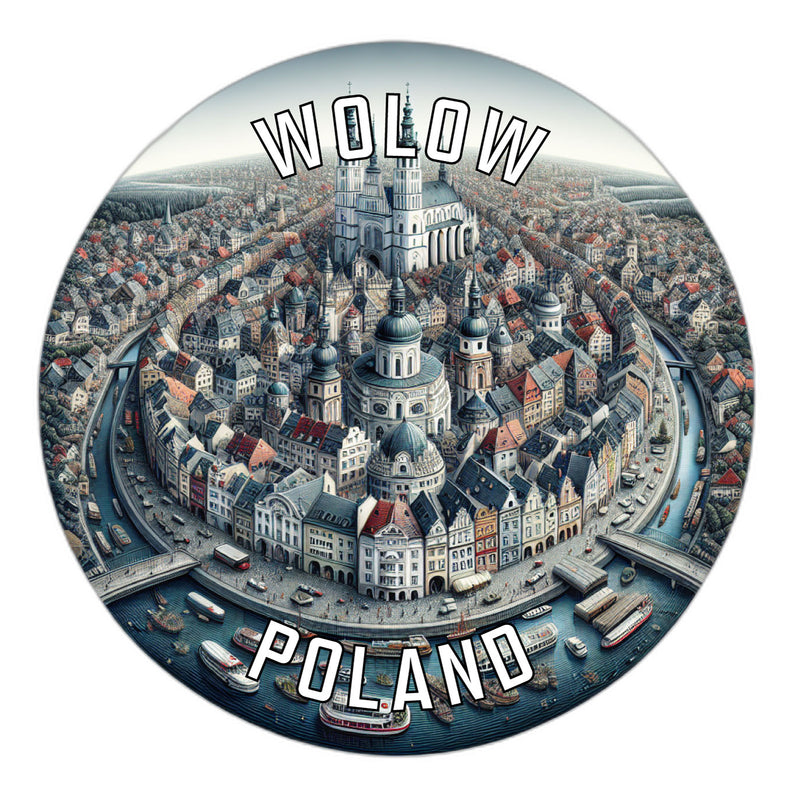 Wolow Poland Souvenir Die Cut Flat Magnet 2-Inch