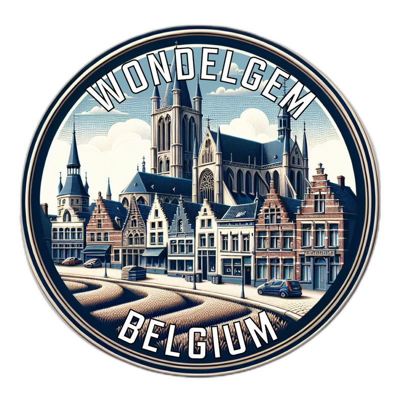 Wondelgem Belgium Souvenir Die Cut Flat Magnet 2-Inch